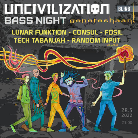 uncivilization bass night event genereshaan poster